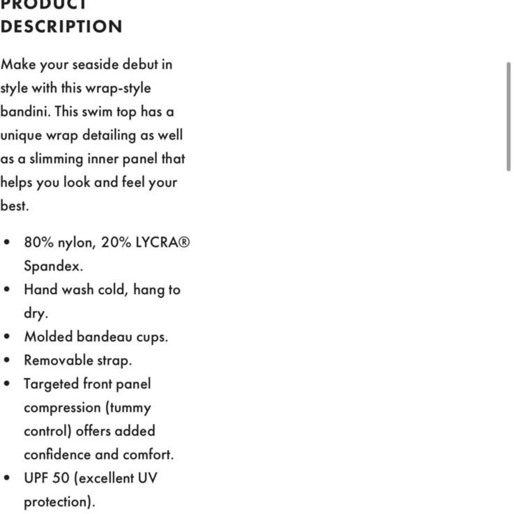 Tommy Bahama Women’s Pearl Sarong Wrap Bandeau Bandini Tankini Top Navy NWT XS - Picture 11 of 11